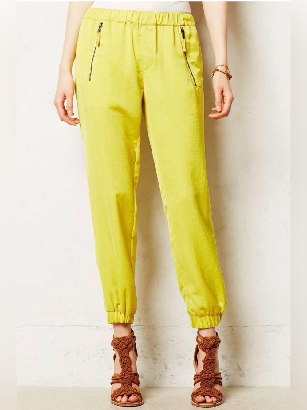 Hei Hei Ankle Harper Joggers Pants Size 27/4 Yellow ANTHROPOLOGIE